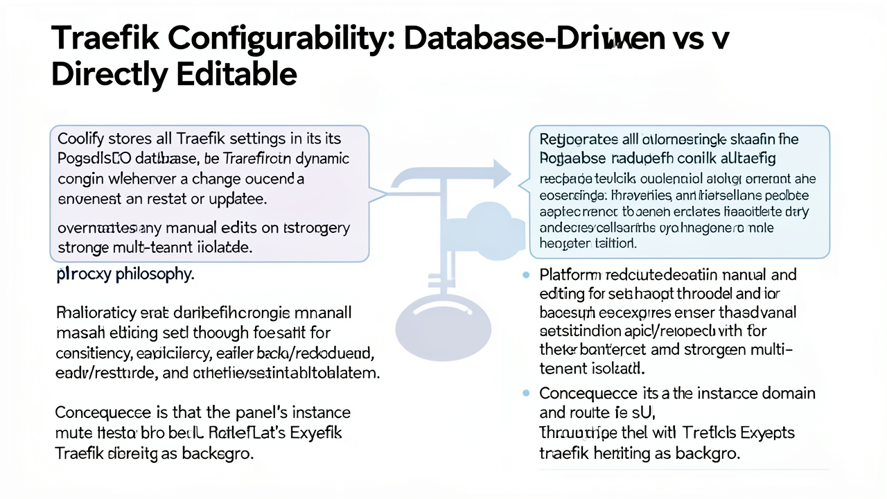 Traefik Configurability: Database-Driven vs Directly Editable
