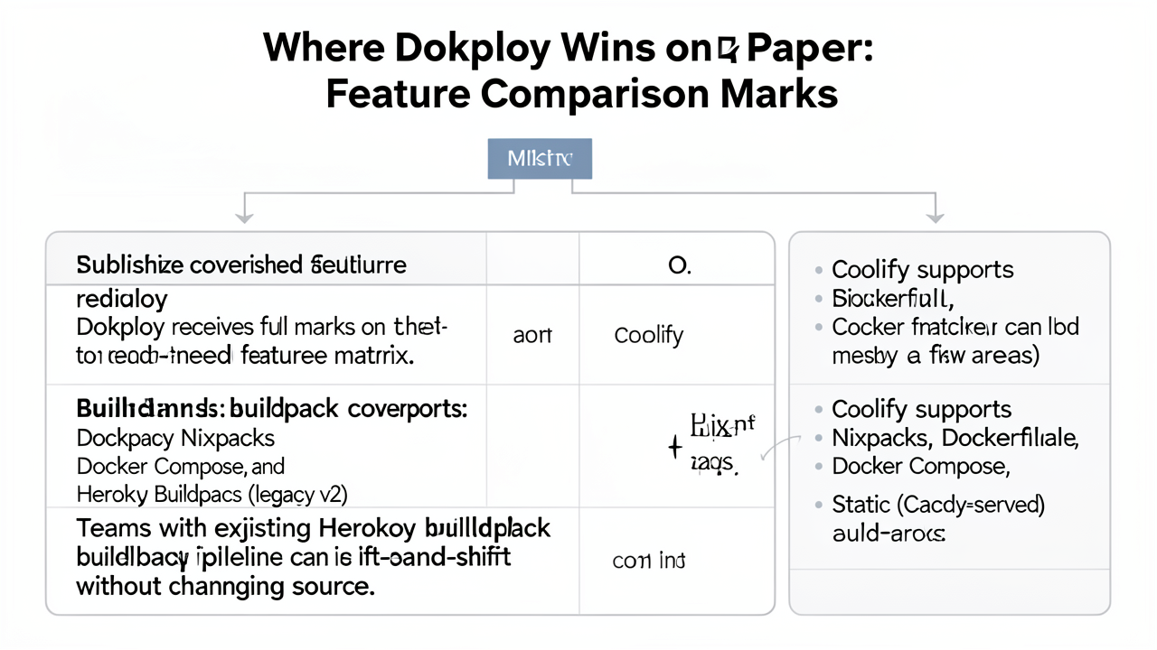Where Dokploy Wins on Paper: Feature Comparison Marks