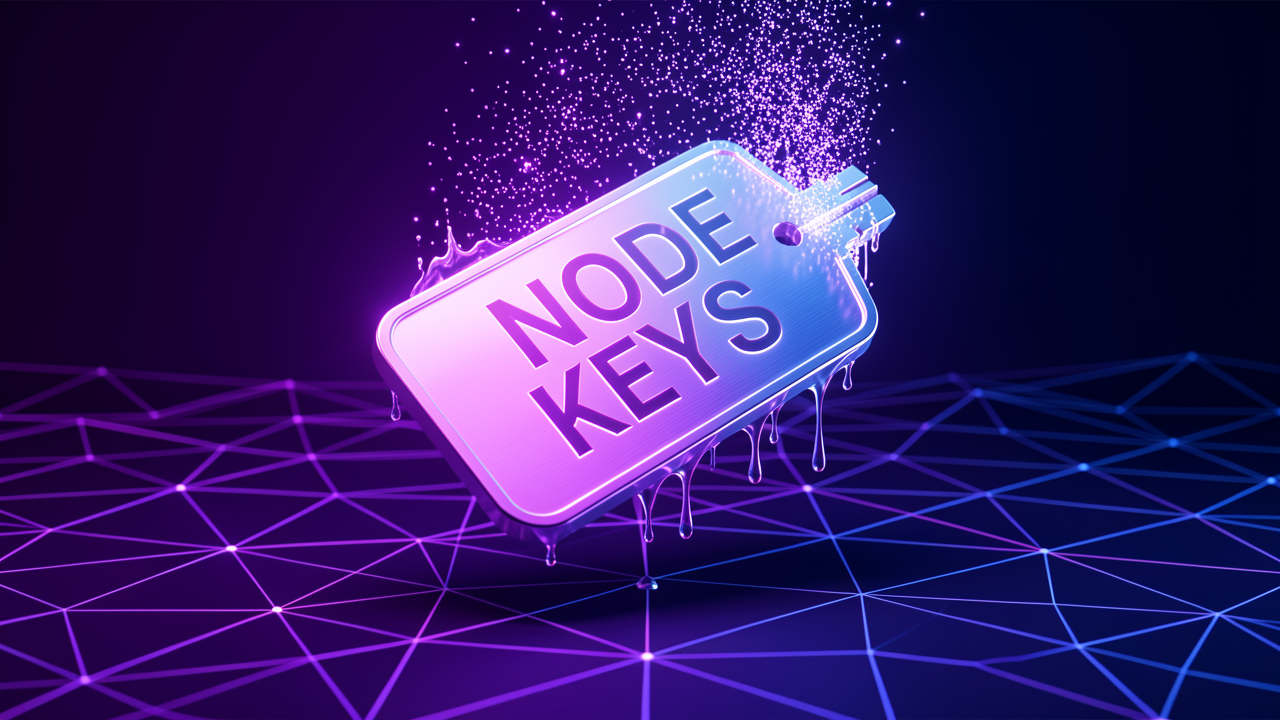An SSH key dissolving into a glowing identity badge, illustrating how Tailscale node keys replace authorized_keys for tailnet authentication.