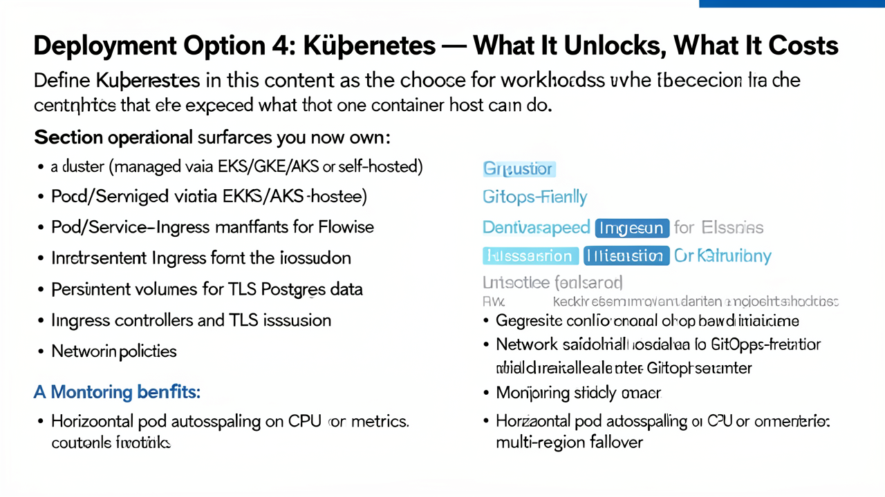 Deployment Option 4: Kubernetes — What It Unlocks, What It Costs