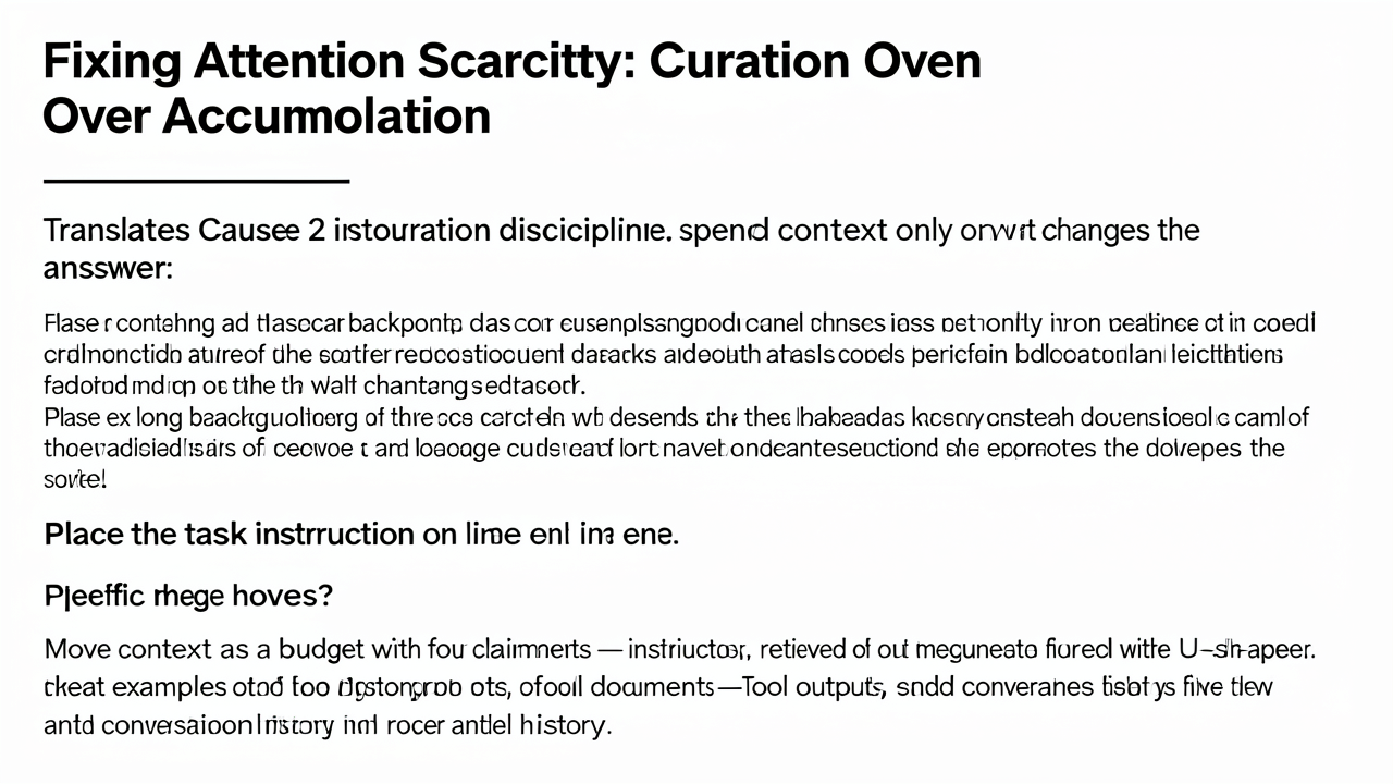 Fixing Attention Scarcity: Curation Over Accumulation