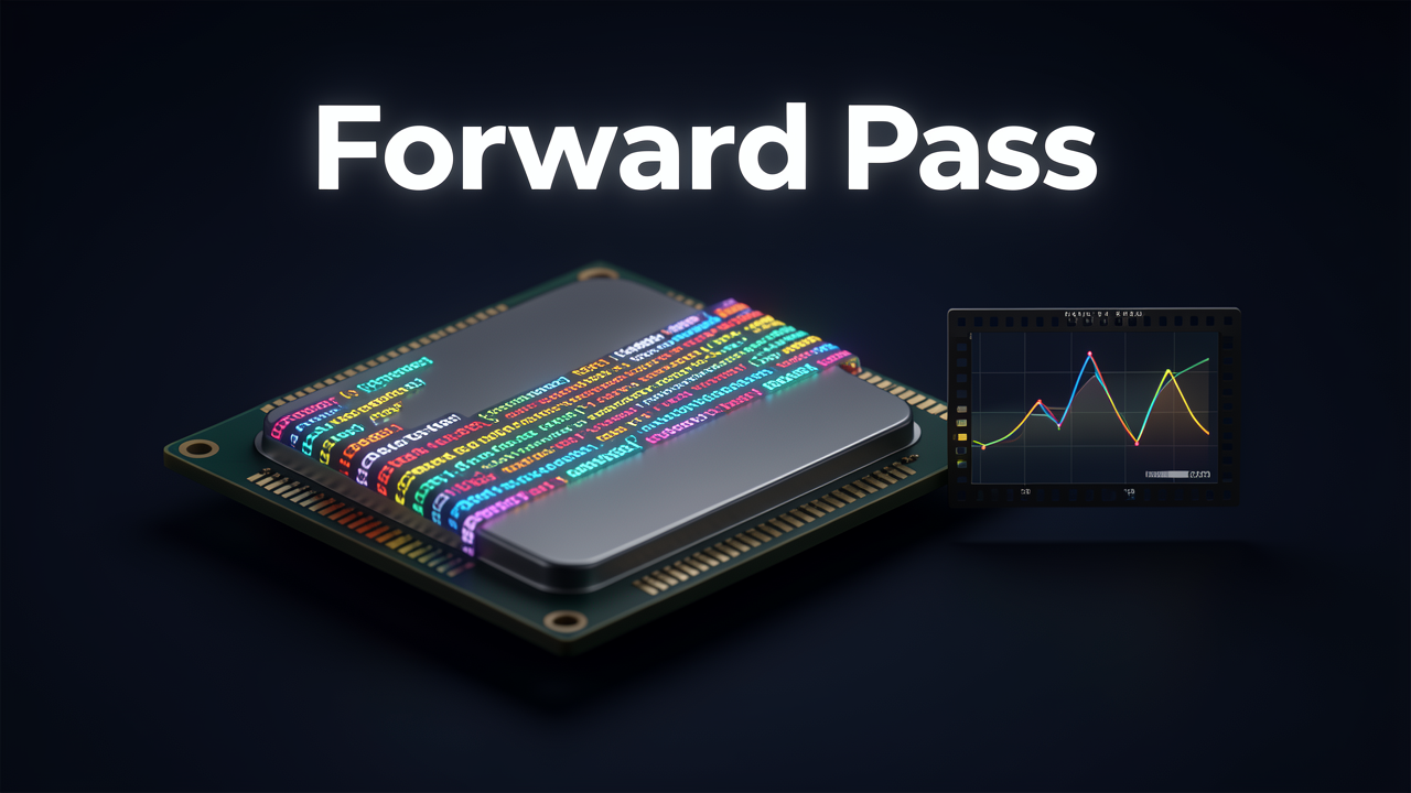 A GPU die executing a flattened super sequence of batched tokens while a captured CUDA graph replays beside it, illustrating vLLM's forward pass stages.